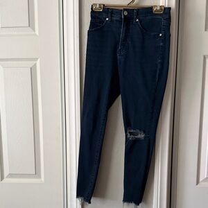 Express Dark Blue Distressed Women's Jeans